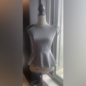2Bebe Peplum Top With Spiked Shoulder Accents